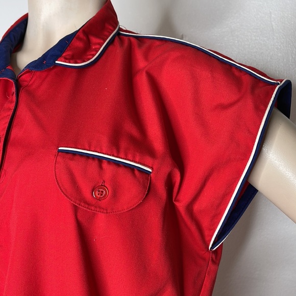 Vintage 70s Nautical Style Day Dress - Picture 3 of 16